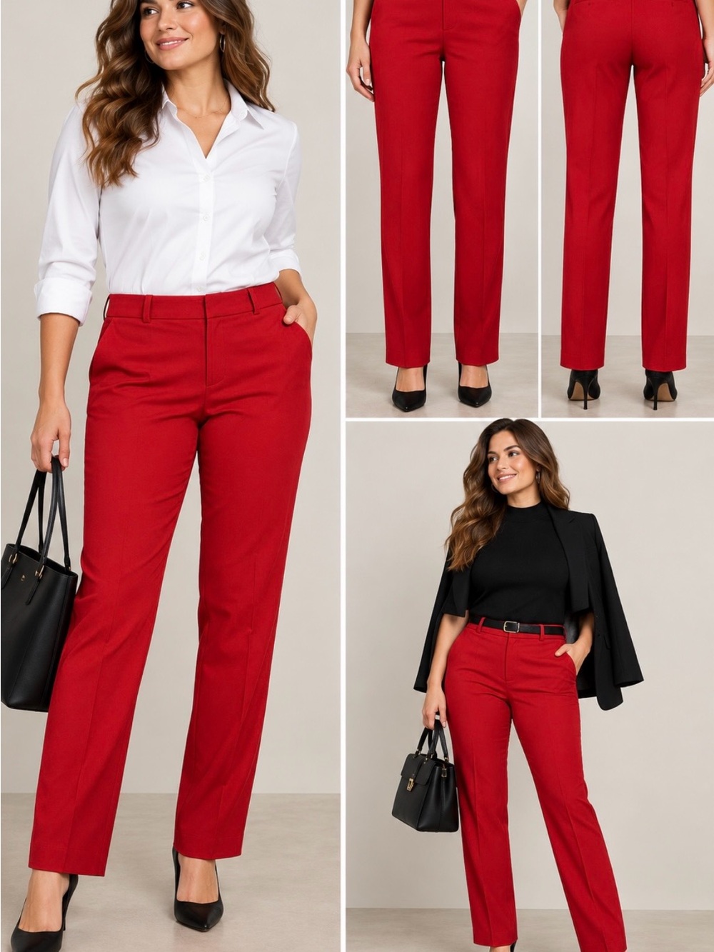 Banana Republic Sloan Curvy Fit Red Pants Size 10 Straight Leg Career Office